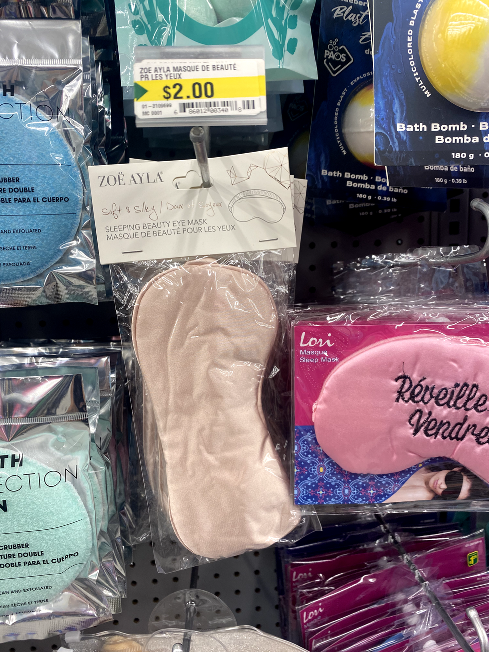 \u200bMasque pour le sommeil satin\u00e9 rose.