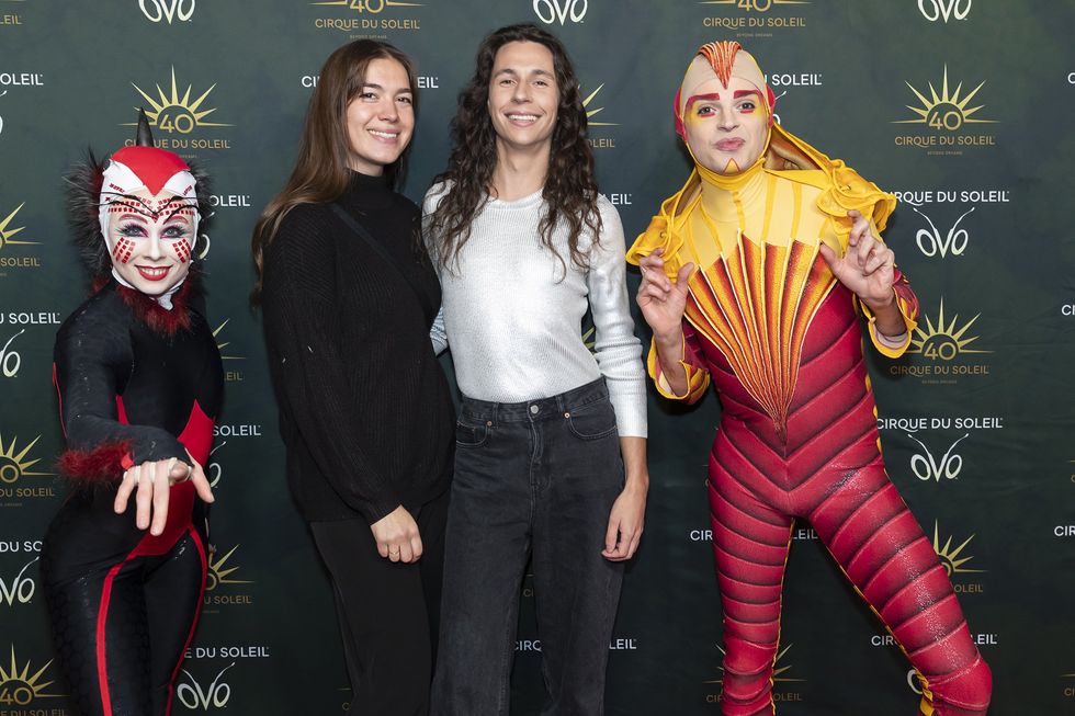 \u200bMaxence Garneau et son amie sur le tapis rouge d'OVO du Cirque du Soleil.