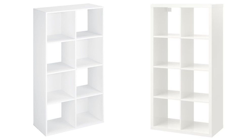 \u200bOrganiseur cubique ClosetMaid. Droite : KALLAX \u00c9tag\u00e8re.