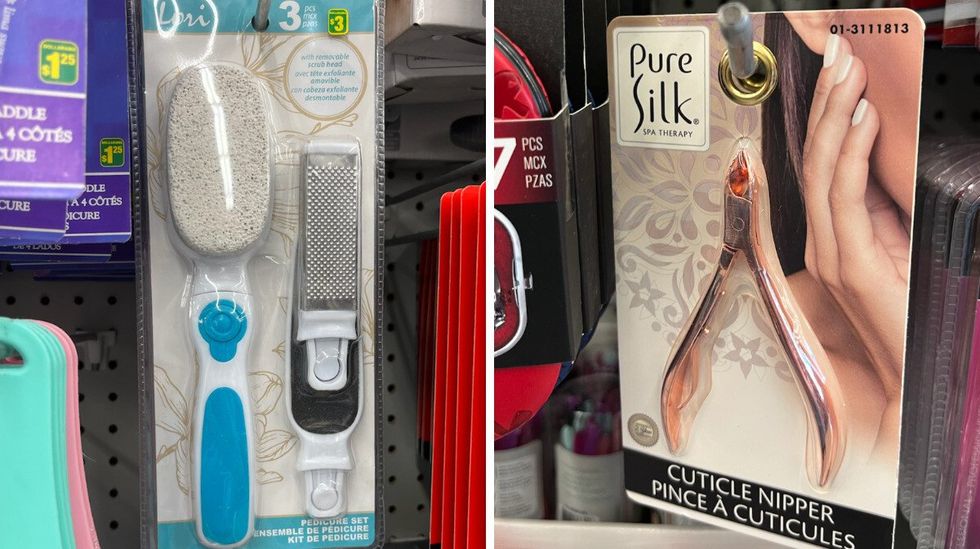 \u200bProduits pour le soin des ongles vendus au Dollarama.
