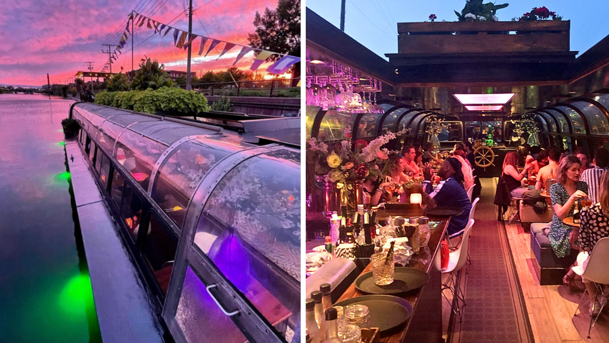 Un bar flottant à Montréal.