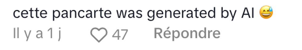 Un commentaire sous le TikTok de aquamarianne sur le Maxi.