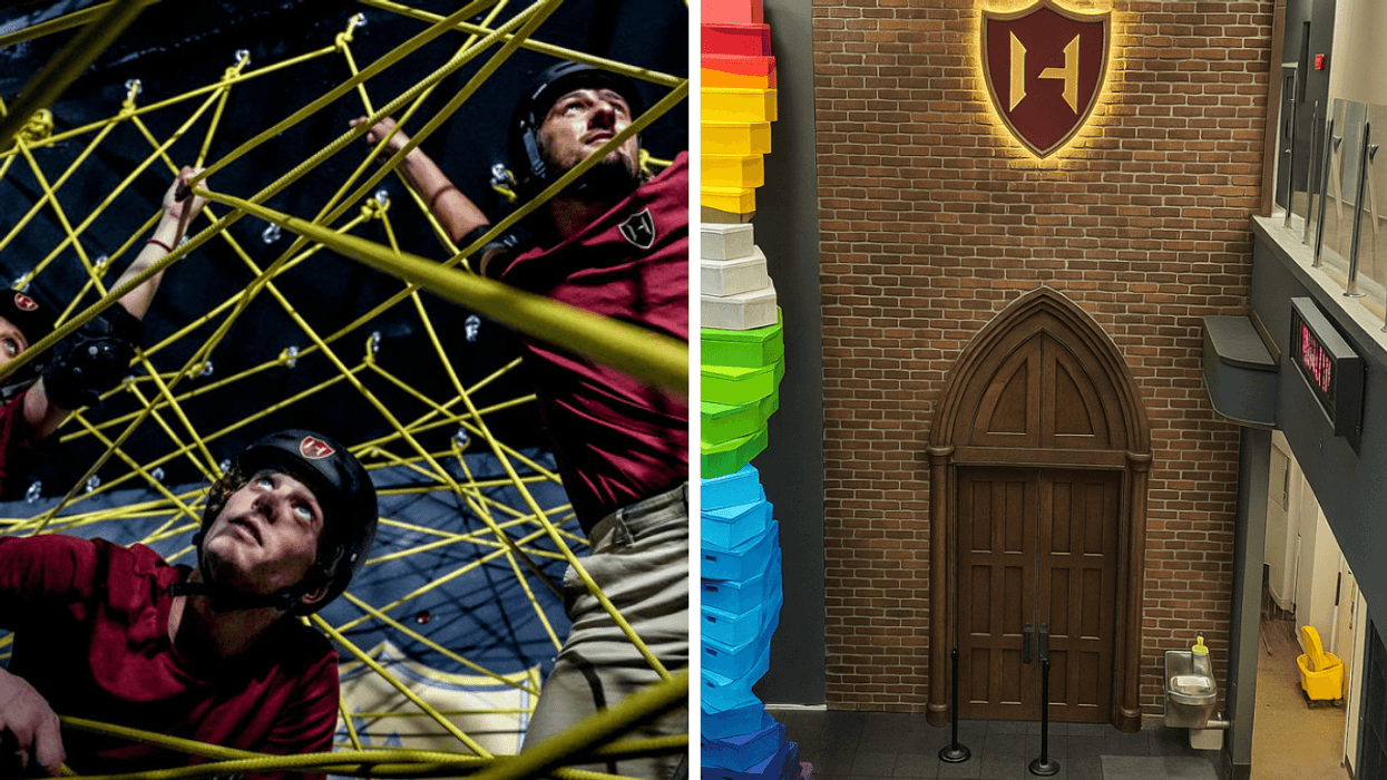 Un exemple d'activités du parcours Héros Inc. Droite : La porte d'entrée de l'activité Héros Inc.