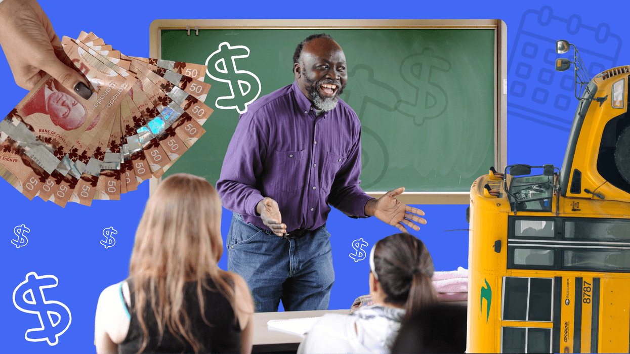 Un prof devant une classe.