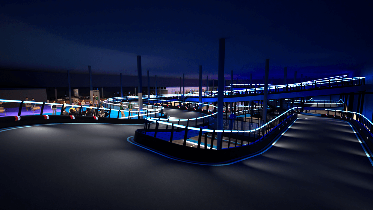 Un rendu de la piste TAG E-Karting qui ouvre à Québec en 2027.