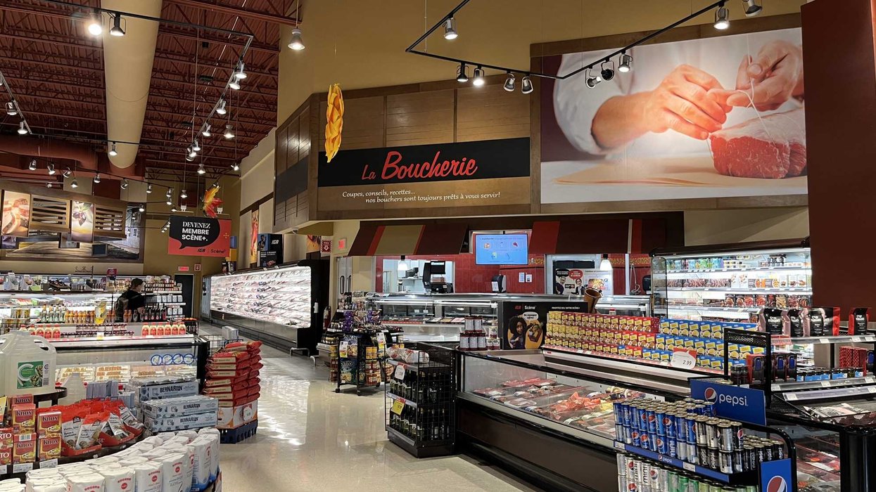 Une boucherie d'épicerie.