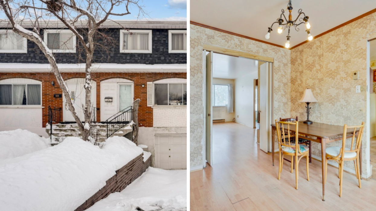 Une maison. Droite : une cuisine.