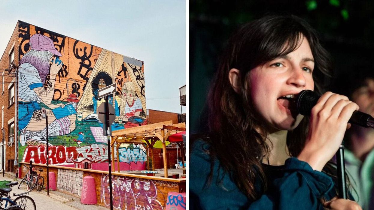 Une murale à Montréal. À droite : Bon Enfant