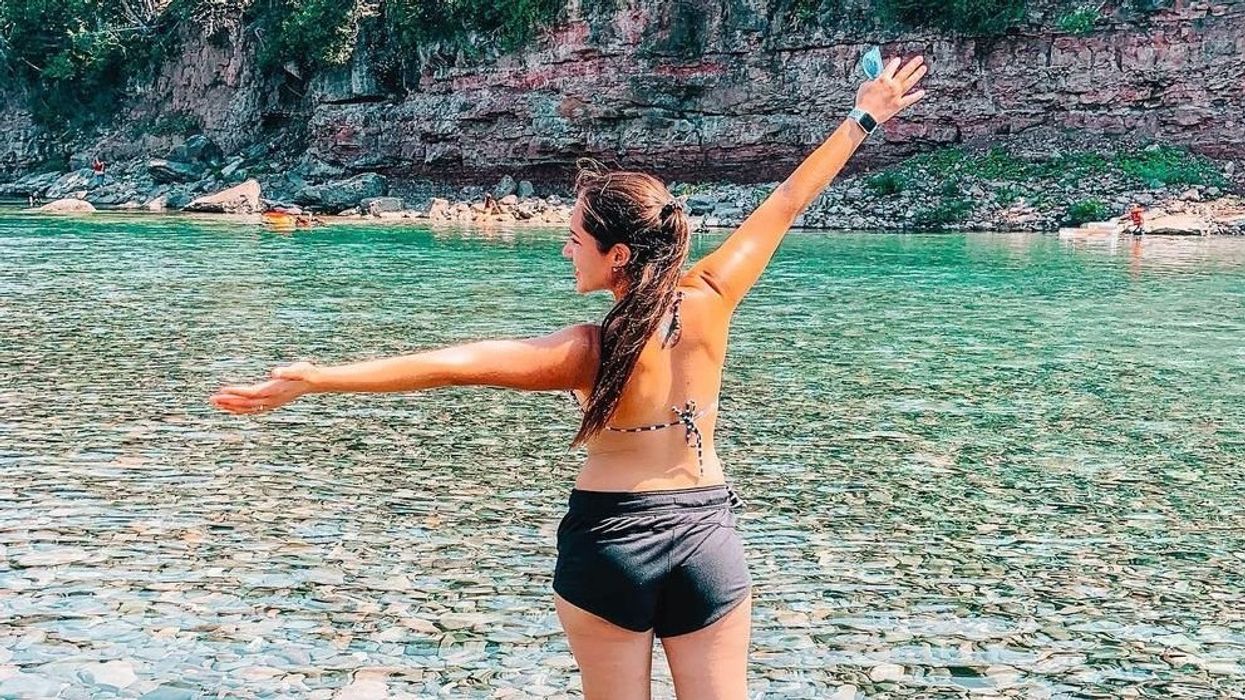 Une personne à la rivière Bonaventure.