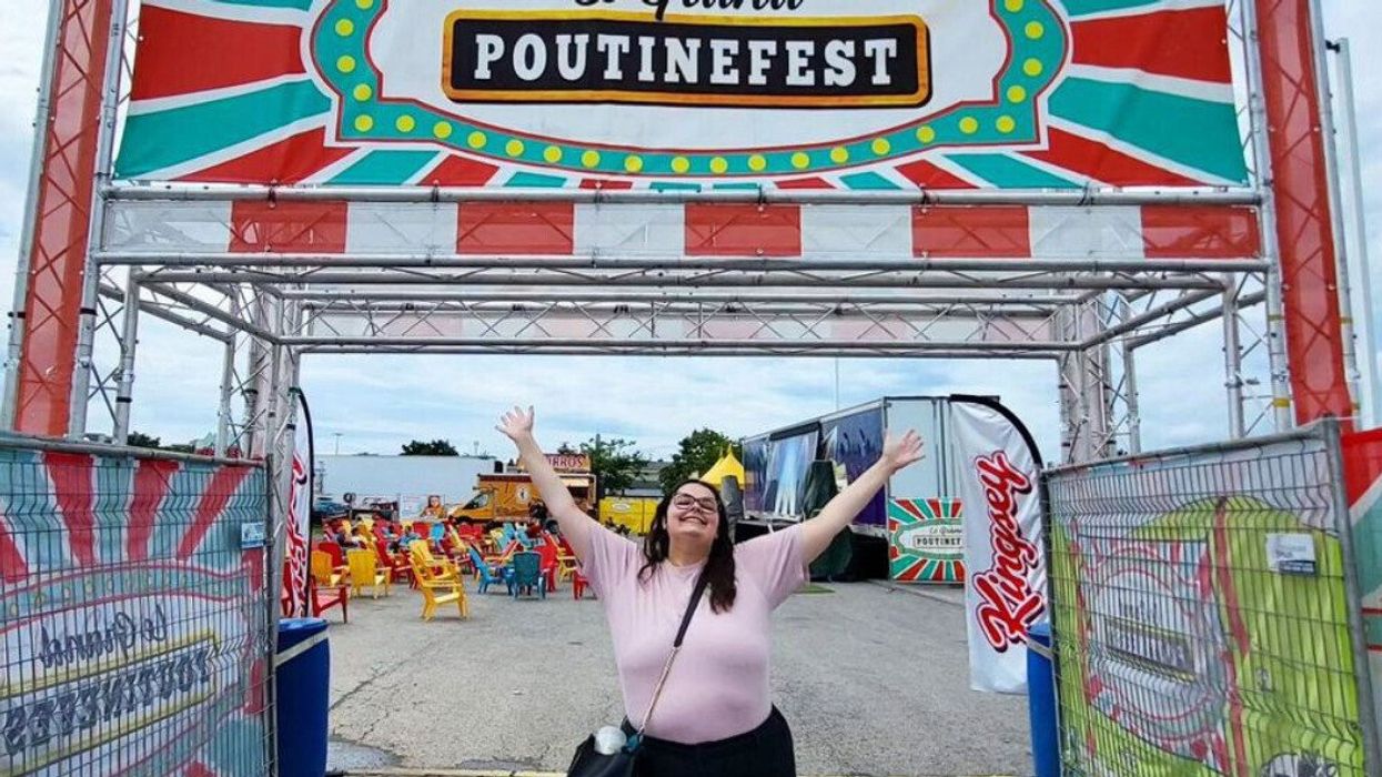 Une personne au Grand Poutinefest.