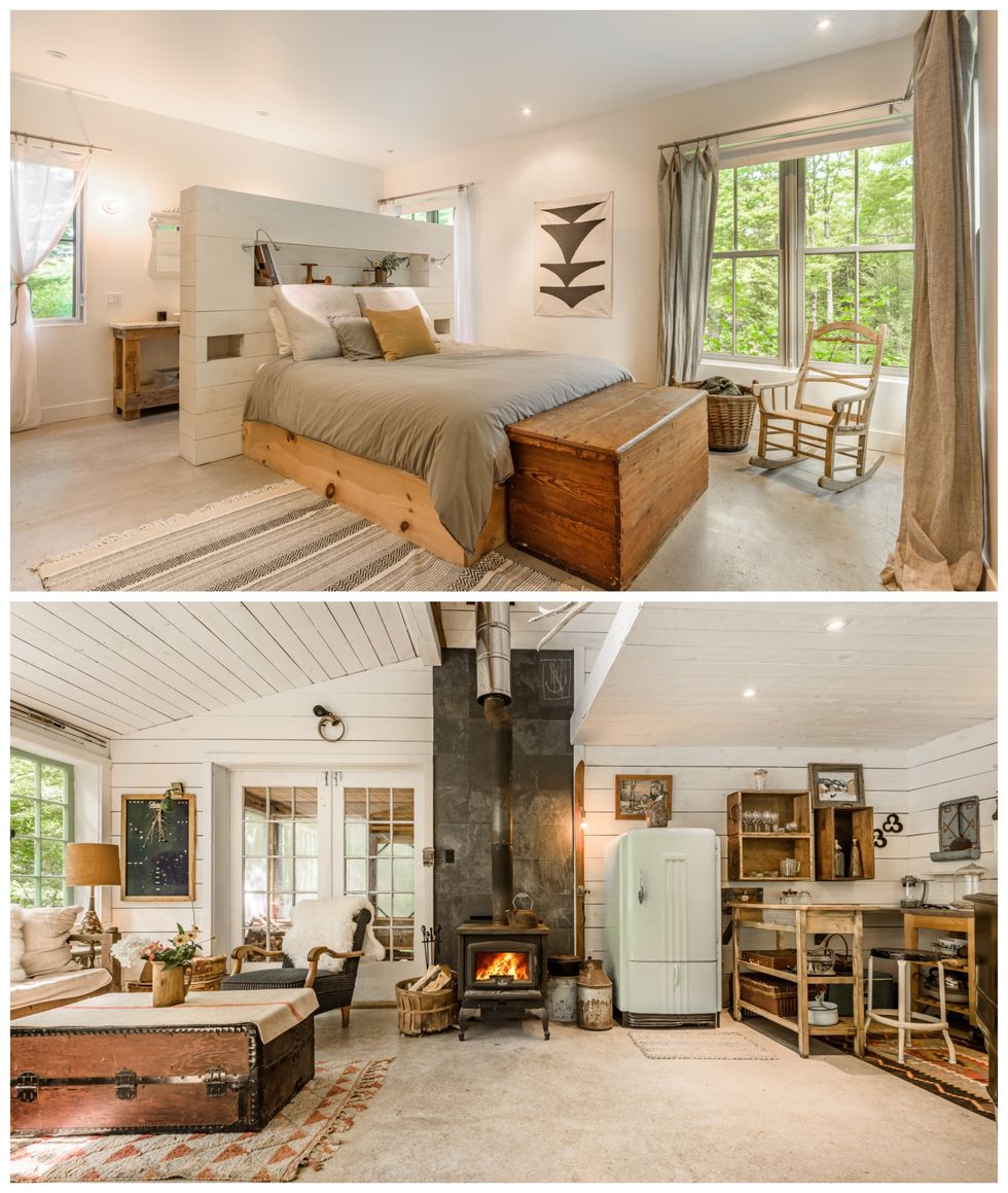 Une pi\u00e8ce de repos et une chambre.