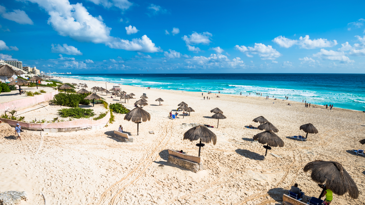 Une plage de Cancun au Mexique.