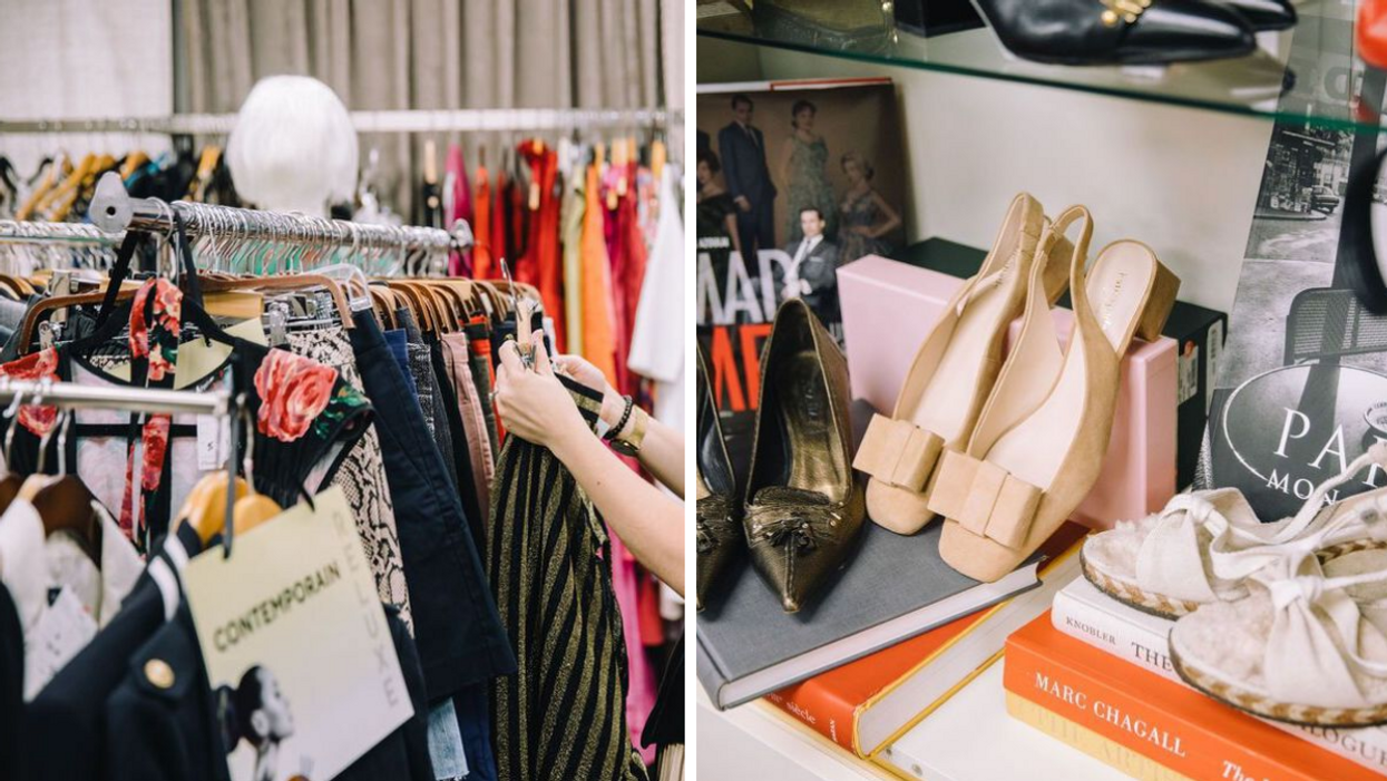 Vêtements. Droite : Chaussures.