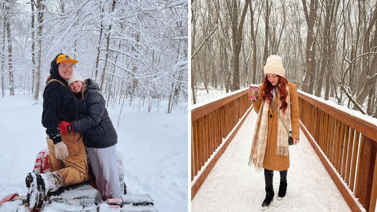 Village de North Hatley. Droite : Parc écomaritime de l'Anse-du-Port.