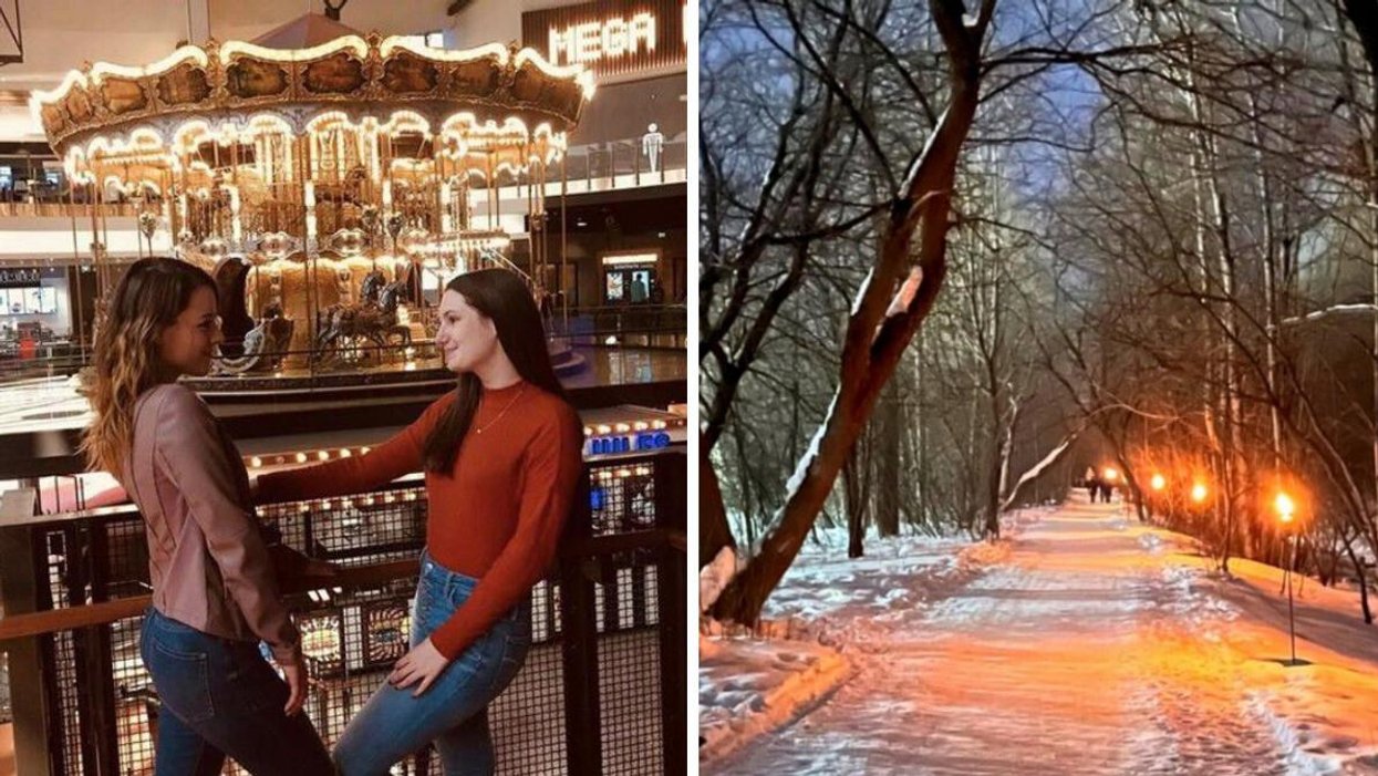 Visiteuses au Méga Parc. Droite : Sentier du secteur Château d’eau.