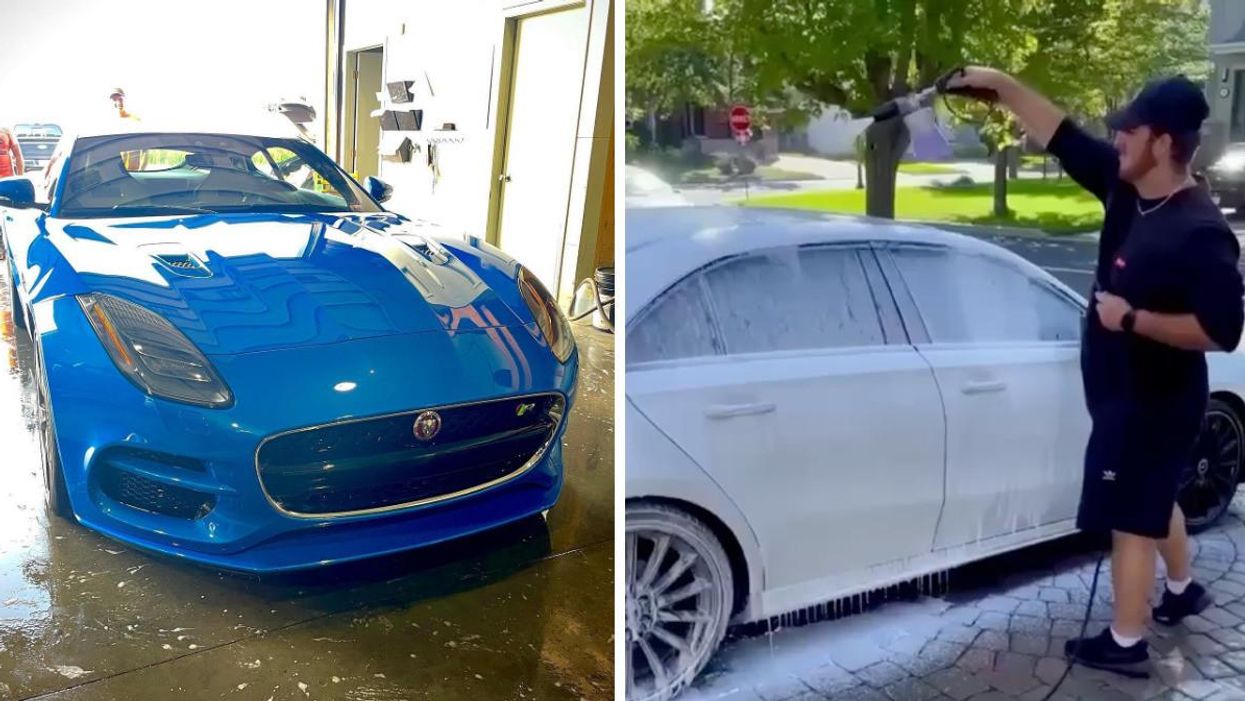 Voiture de luxe propre. Droite : Nettoyage automobile par Le Pilote.