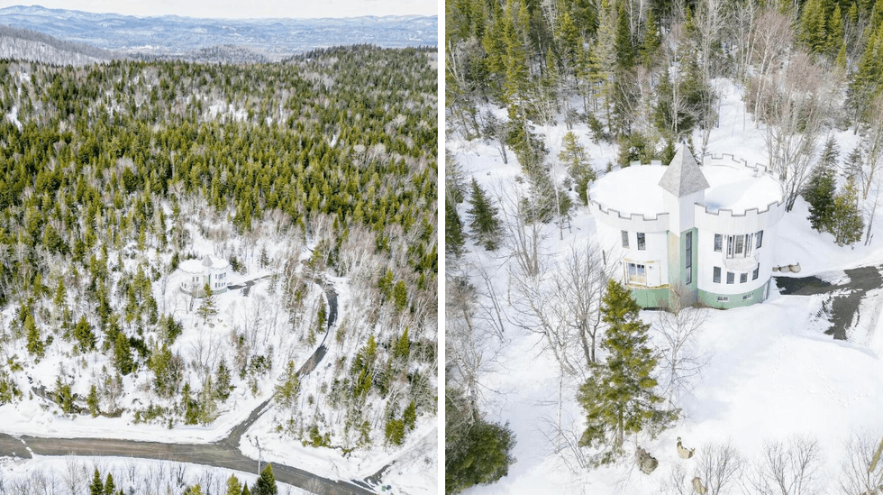 Vue de haut. Droite : Ch\u00e2teau des Monts.