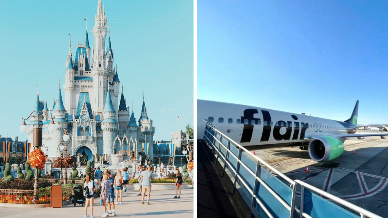 Walt Disney World. Droite : Avion Flair.