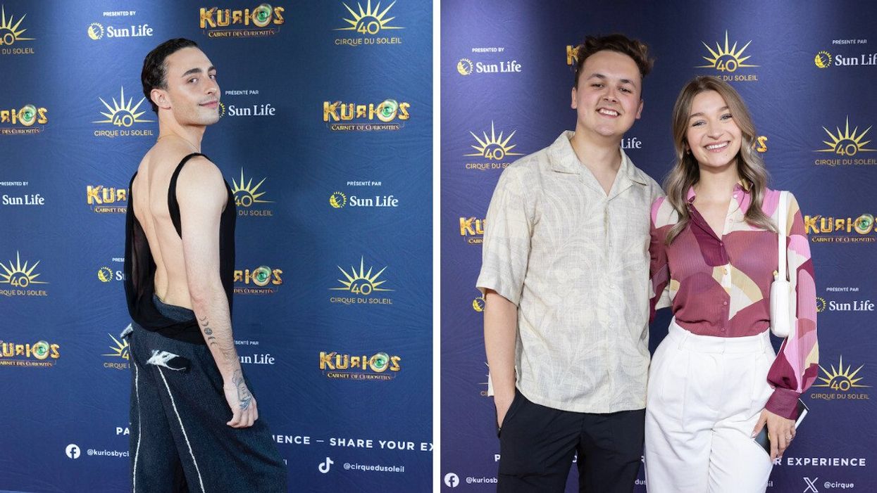 Zoé Duval sur le tapis rouge de Kurios du Cirque du Soleil. Danick Martineau et sa copine Salomé Bengoufa sur le tapis rouge de Kurios du Cirque du Soleil.