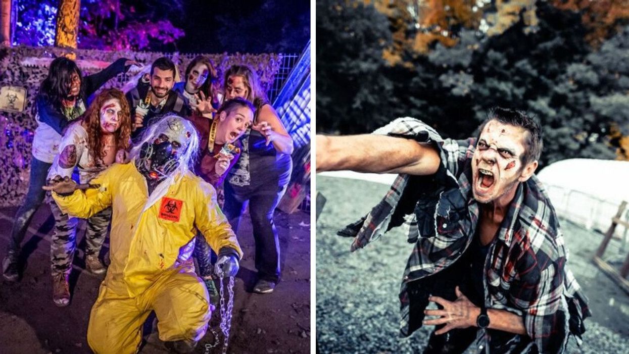 Zombies et participants à la Course Zombie Apocalypse.